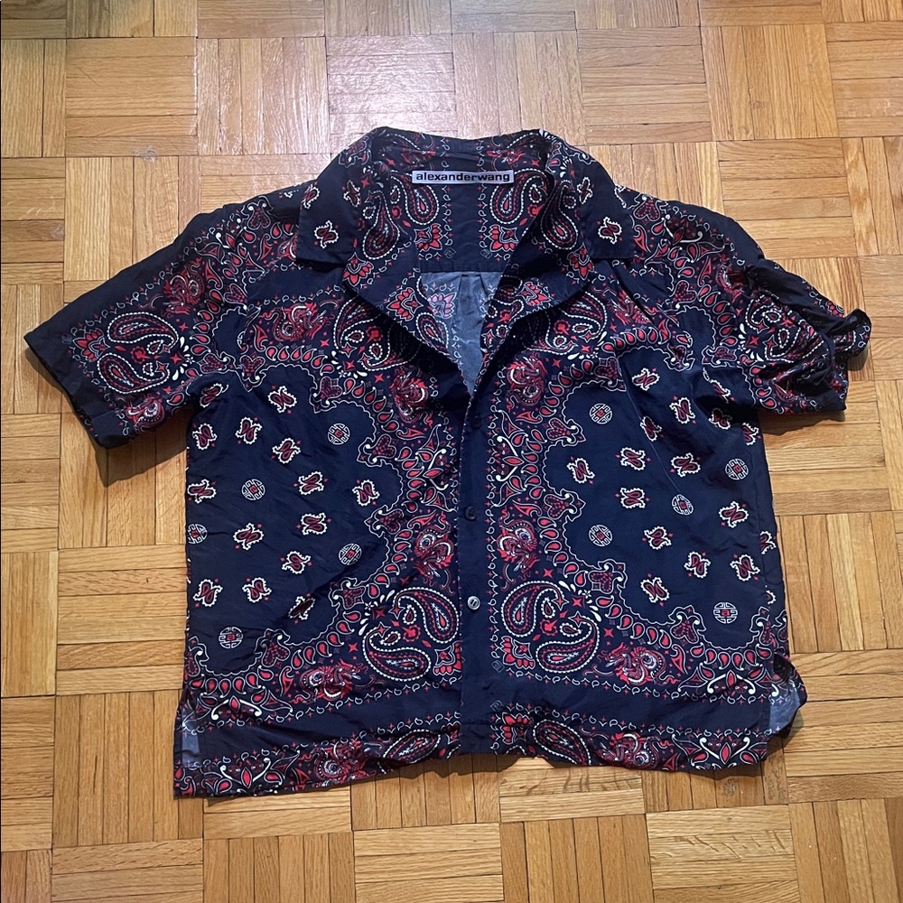 Alexander Wang Black and Red Patterned Blouse